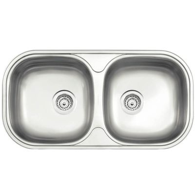 Cuba Dupla 26L Embutir Sobrepor Tramontina Isis 78x40cm Inox Escovado Cozinha Bancada
