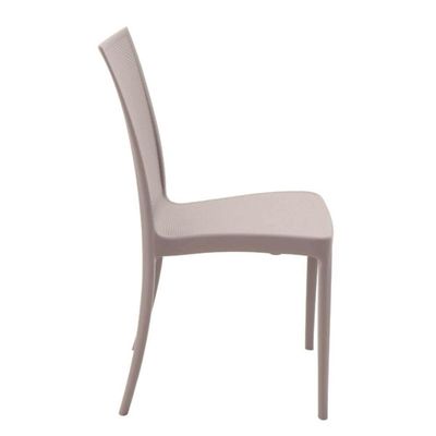 Jogo 4 Cadeiras Sem Braço Tramontina Summa Laura em Plástico Resistente Ergonômico Camurça
