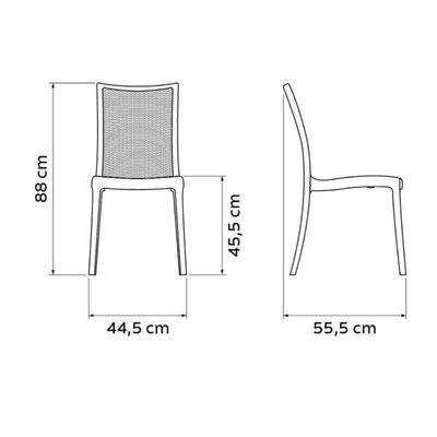 Jogo 4 Cadeiras Sem Braço Tramontina Summa Laura em Plástico Resistente Ergonômico Camurça