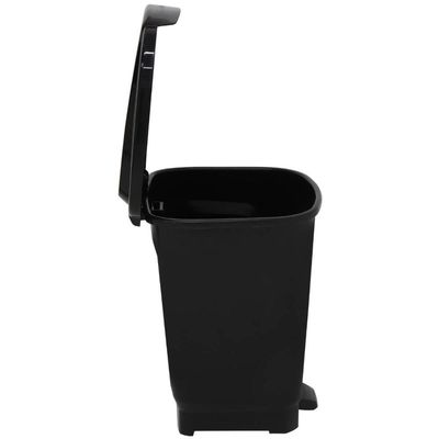 Lixeira Plástica 25L com Pedal Cozinha Lavanderia Tramontina T-Force Preta Cesto de Lixo