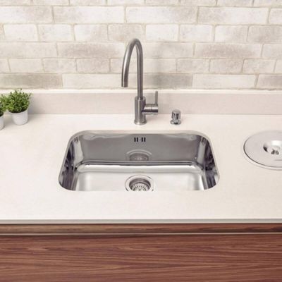 Cuba Alto Brilho 56x34cm para Cozinha Tramontina Lavínia 29L Aço Inox Bancada Pia