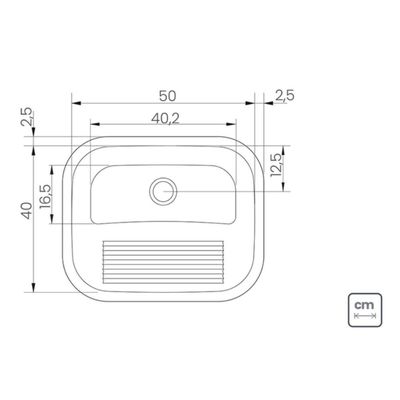 Tanque Tramontina Hera Inox 34L 50x40cm