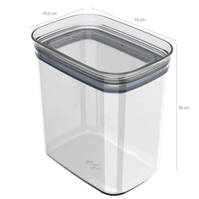 Kit 6 Potes Herméticos 1,5L Retangular Cozinha