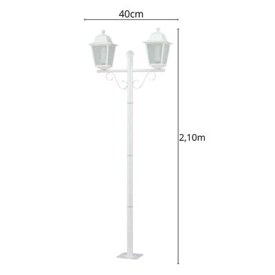 Kit 6 Postes de Jardim 2,1m Branco Colonial E27