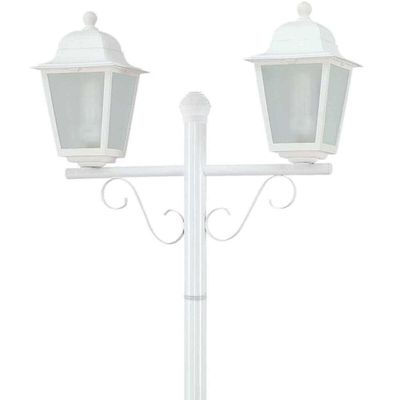 Kit 6 Postes de Jardim 2,1m Branco Colonial E27