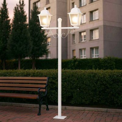 Kit 6 Postes de Jardim 2,1m Branco Colonial E27