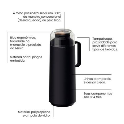 Garrafa Térmica 1L Corta Pingos Tramontina