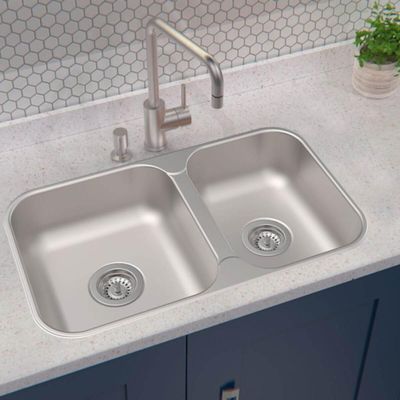 Cuba Dupla Tramontina Inox Escovado 16L + 12L