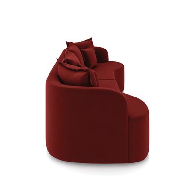 Sofá 4 Lugares Orgânico Living 250cm Mersa Veludo Vermelho K01 - D'Rossi