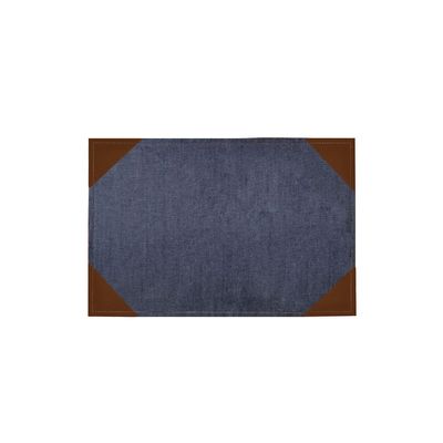 Jogo Americano Jeans com Ponteira de Couro 1un