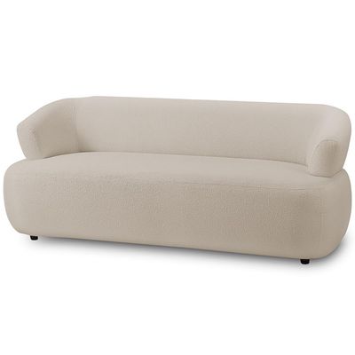 Sofá 3 Lugares Orgânico Para Sala Living 198cm Florea M05 Bouclê Creme - Lyam Decor