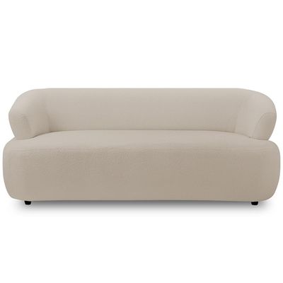 Sofá 3 Lugares Orgânico Para Sala Living 198cm Florea M05 Bouclê Creme - Lyam Decor