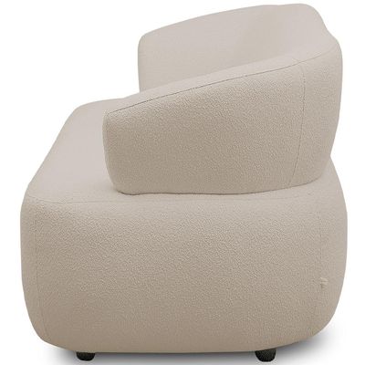 Sofá 3 Lugares Orgânico Para Sala Living 198cm Florea M05 Bouclê Creme - Lyam Decor