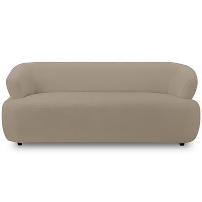 Sofá 3 Lugares Orgânico Para Sala Living 198cm Florea M05 Bouclê Bege - Lyam Decor