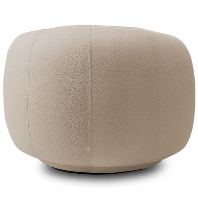 Poltrona Giratória Orgânica Para Sala Living Elodie M05 Bouclê Creme - Lyam Decor