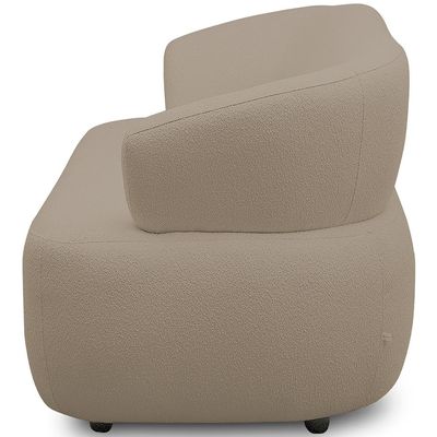 Sofá 3 Lugares Orgânico Para Sala Living 198cm Florea M05 Bouclê Bege - Lyam Decor