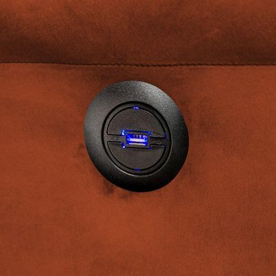 Poltrona do Papai Reclinável Massageadora Elétrica com USB Simon F05 Veludo Terracota - Lyam Decor