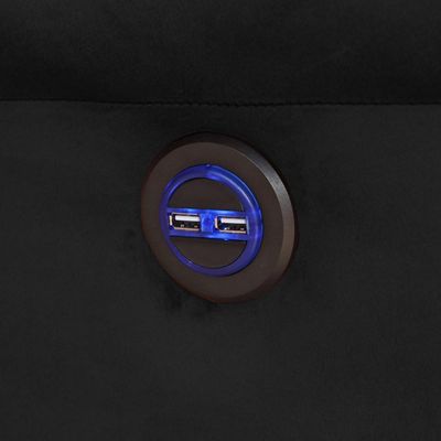 Poltrona do Papai Reclinável Massageadora Elétrica com USB Simon F05 Veludo Preto - Lyam Decor