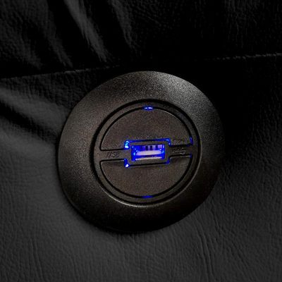 Poltrona do Papai Reclinável Massageadora Elétrica com USB Simon F05 Corano Preto - Lyam Decor