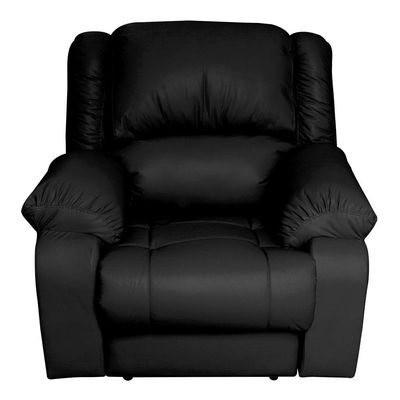 Poltrona do Papai Reclinável Massageadora Elétrica com USB Simon F05 Corano Preto - Lyam Decor