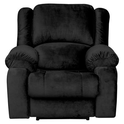 Poltrona do Papai Reclinável Massageadora Elétrica com USB Simon F05 Veludo Preto - Lyam Decor
