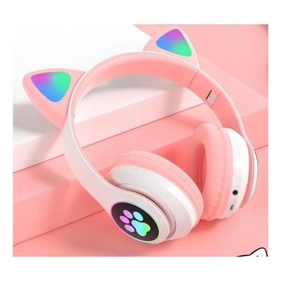 Fone Ouvido Gatinho LED Sem Fio Headset Gamer Conforto