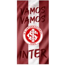 Toalha de Praia KazzaVip Microfibra 100% Poliéster Estampada Vamos Vamos Inter 70cmx140m Vermelha