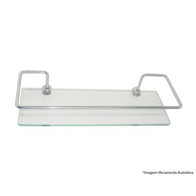 Porta Shampoo Hidrolar Vidro Reto 40X10Cm