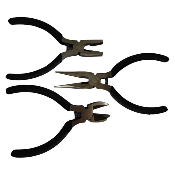 Kit com 03 Mini Alicate com Mola 4,5'' Bico/Corte/Universal