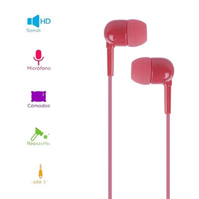 Fone de Ouvido com Fio e Estojo Conector P2 - Vermelha