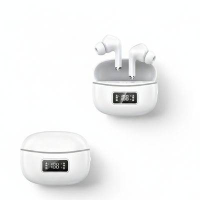 Fone de Ouvido com Tela LED Branco