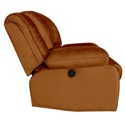 Poltrona do Papai Reclinável Massageadora Elétrica Simon F05 Veludo Terracota - Lyam Decor