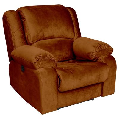 Poltrona do Papai Reclinável Massageadora Elétrica Simon F05 Veludo Terracota - Lyam Decor