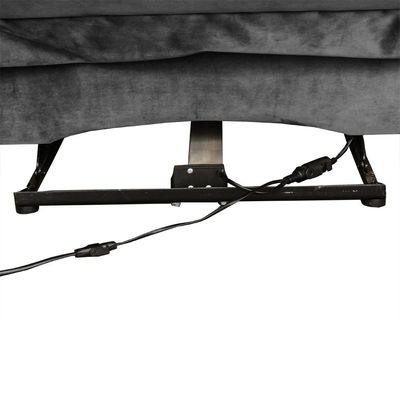 Poltrona do Papai Reclinável Massageadora Elétrica com USB Simon F05 Veludo Cinza - Lyam Decor