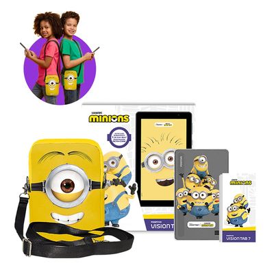 Tablet Positivo Vision TAB7 Minions 7” Android 14 64GB Octa-Core Wi-Fi 2MP Preto