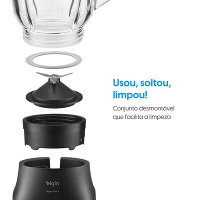Liquidificador Elgin Super Force Preto 900W 3 Velocidades Preto / 110
