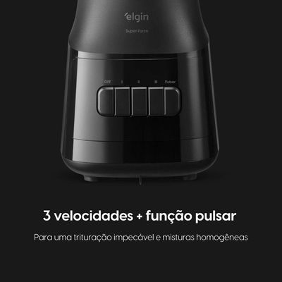 Liquidificador Elgin Super Force Preto 900W 3 Velocidades Preto / 110