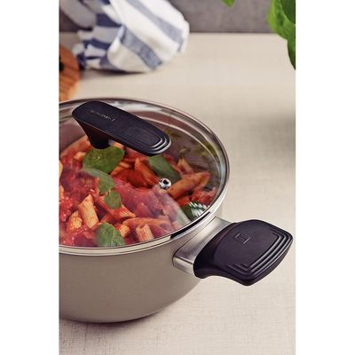 Caçarola Tramontina Milazzo 24cm Alumínio Antiaderente Starflon Max Soft-touch Amêndoa