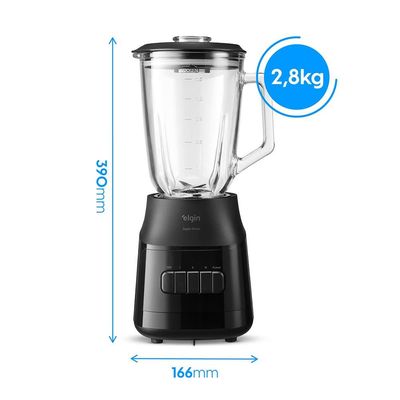 Liquidificador Elgin Super Force Preto 900W 3 Velocidades Preto / 220