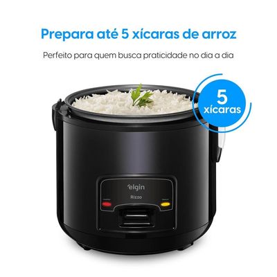 Panela Elétrica de Arroz Elgin Rizzo PAR40 5 Xícaras Preto / 220