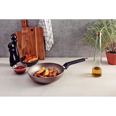 Frigideira Funda Tramontina Milazzo 24cm Alumínio Antiaderente Starflon Max Soft-touch Amêndoa