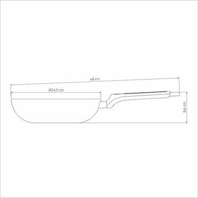 Frigideira Funda Tramontina Milazzo 24cm Alumínio Antiaderente Starflon Max Soft-touch Amêndoa