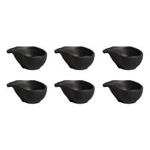 Conjunto de Molheiras Ovais Porto Brasil Orgânico Preto Matte 40ml - 6 Peças