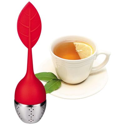 Infusor para Chá Euro Home em Silicone e Inox - Vermelho