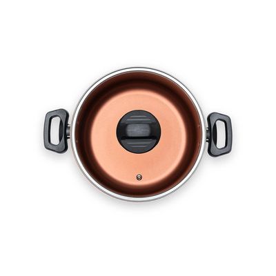 Caçarola Brinox Topázio 22cm 3,45L Antiaderente Pro-Flon Tampa Vidro Cinza Range