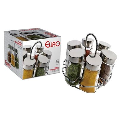 Porta Condimentos Euro Home Hexa 6 Peças