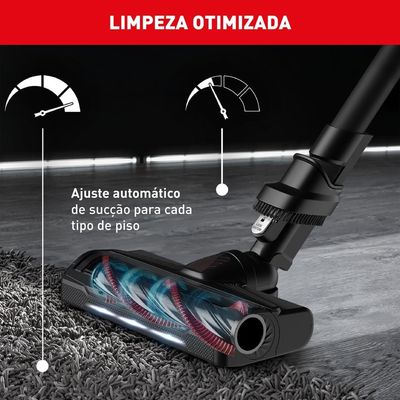 Aspirador de Pó Vertical Sem Fio Arno X-Force Flex 9.60 RH20 2 em 1 250W LED Autonomia 45 Minutos Bivolt Vermelho