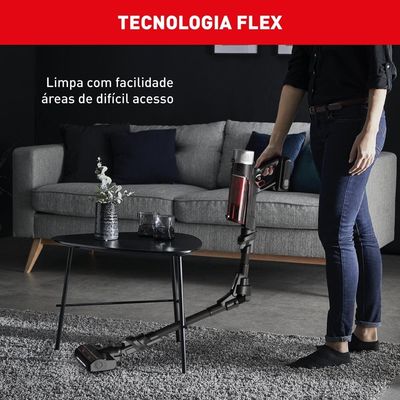 Aspirador de Pó Vertical Sem Fio Arno X-Force Flex 9.60 RH20 2 em 1 250W LED Autonomia 45 Minutos Bivolt Vermelho