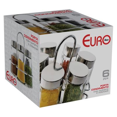 Porta Condimentos Euro Home Hexa 6 Peças