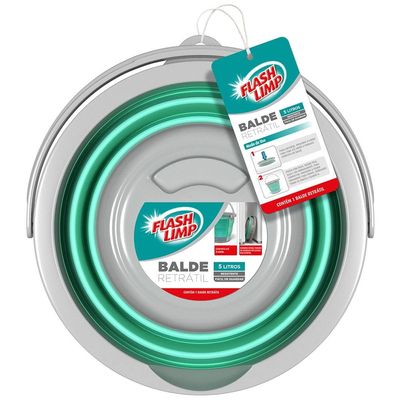 Balde Retrátil FlashLimp 5L - Verde Água